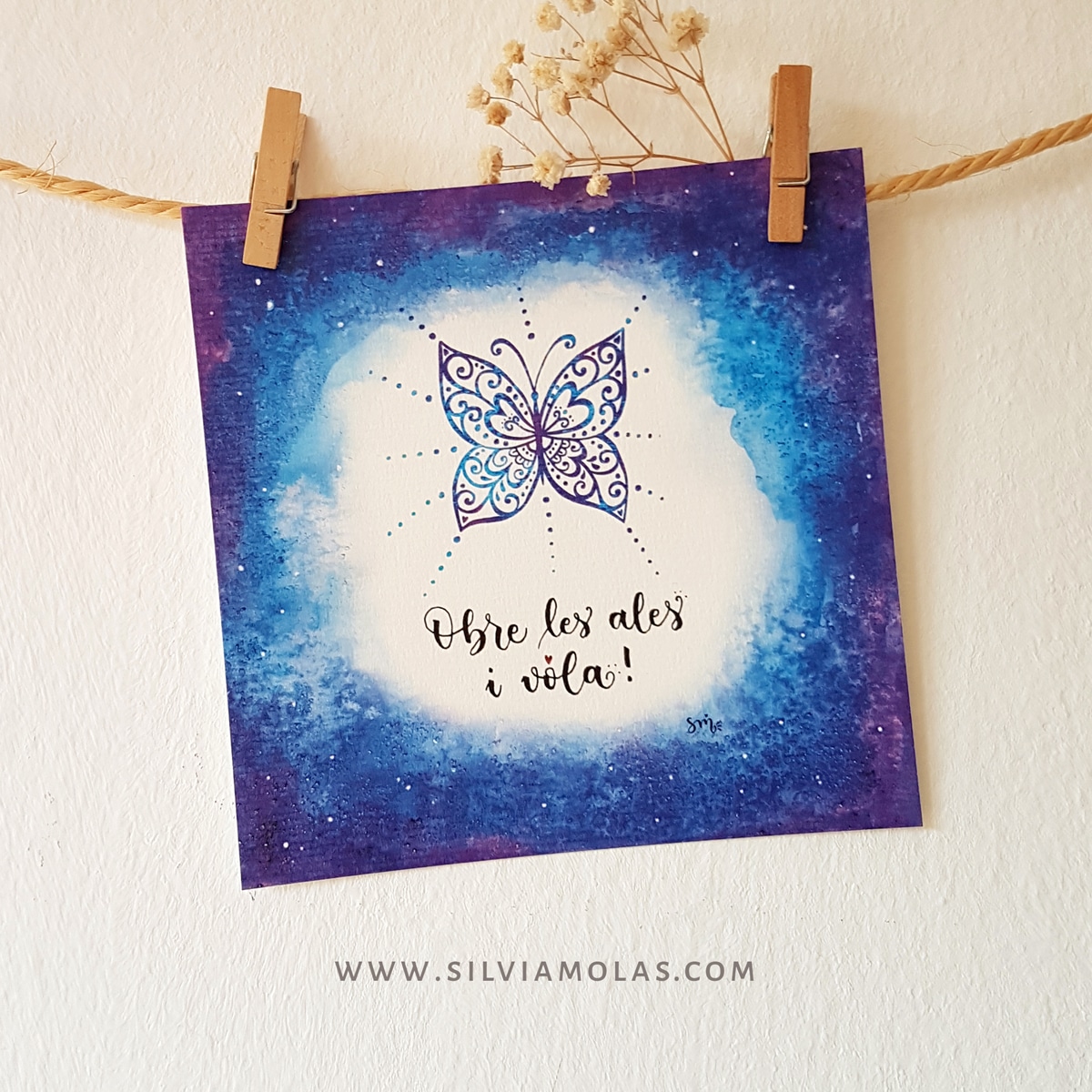 Làmina 14x14 “Obre les ales i vola!”