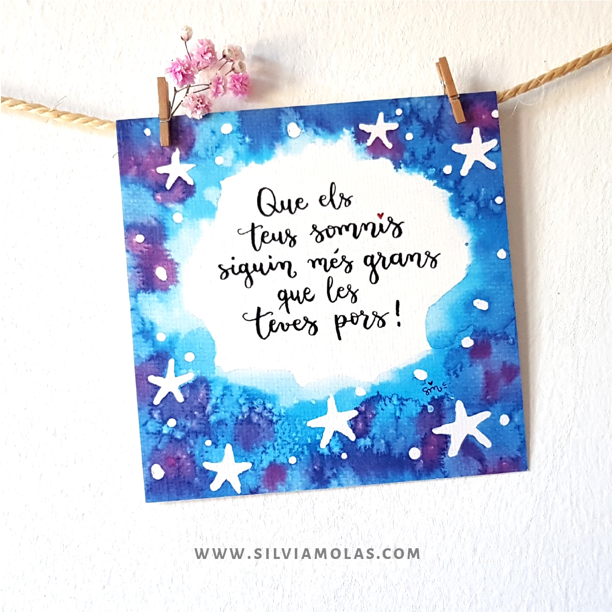 Làmina 14x14 “Que els teus somnis siguin més grans que les teves pors”