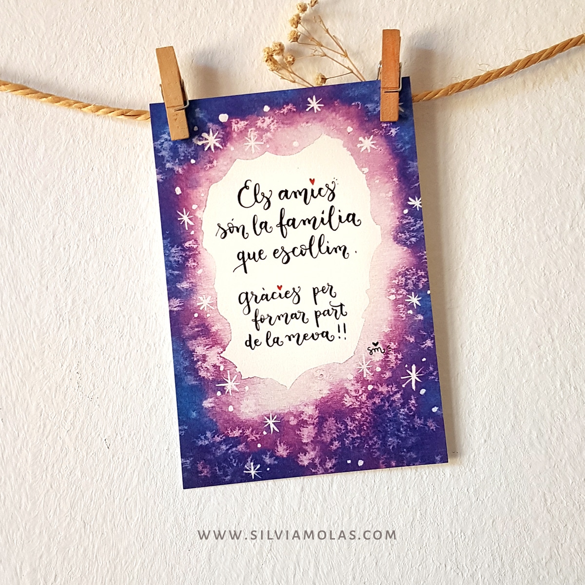 Làmina 10x15 “Els amics són la família que escollim. Gràcies per formar part de la meva!”