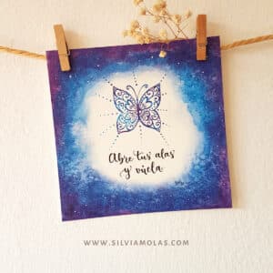 Lámina 14x14 cm “Abre tus alas y vuela.”