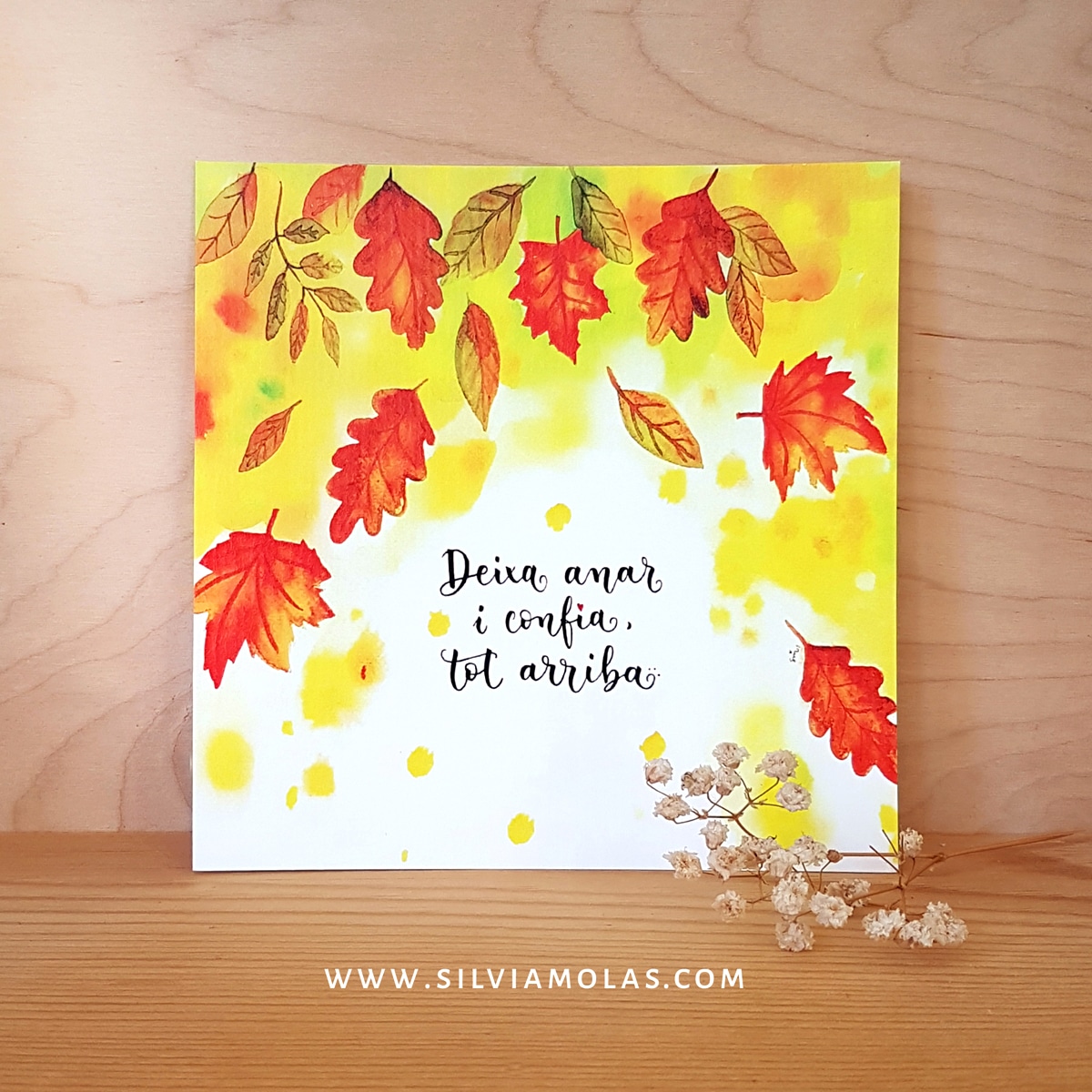 Làmina 14x14 “Deixa anar i confia, tot arriba”