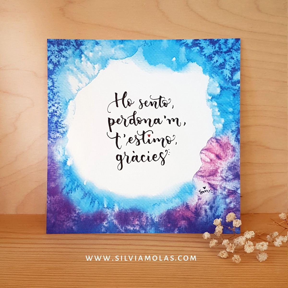 Làmina 14x14 “Ho sento, perdona’m, t’estimo, gràcies!” (Ho’oponopono)
