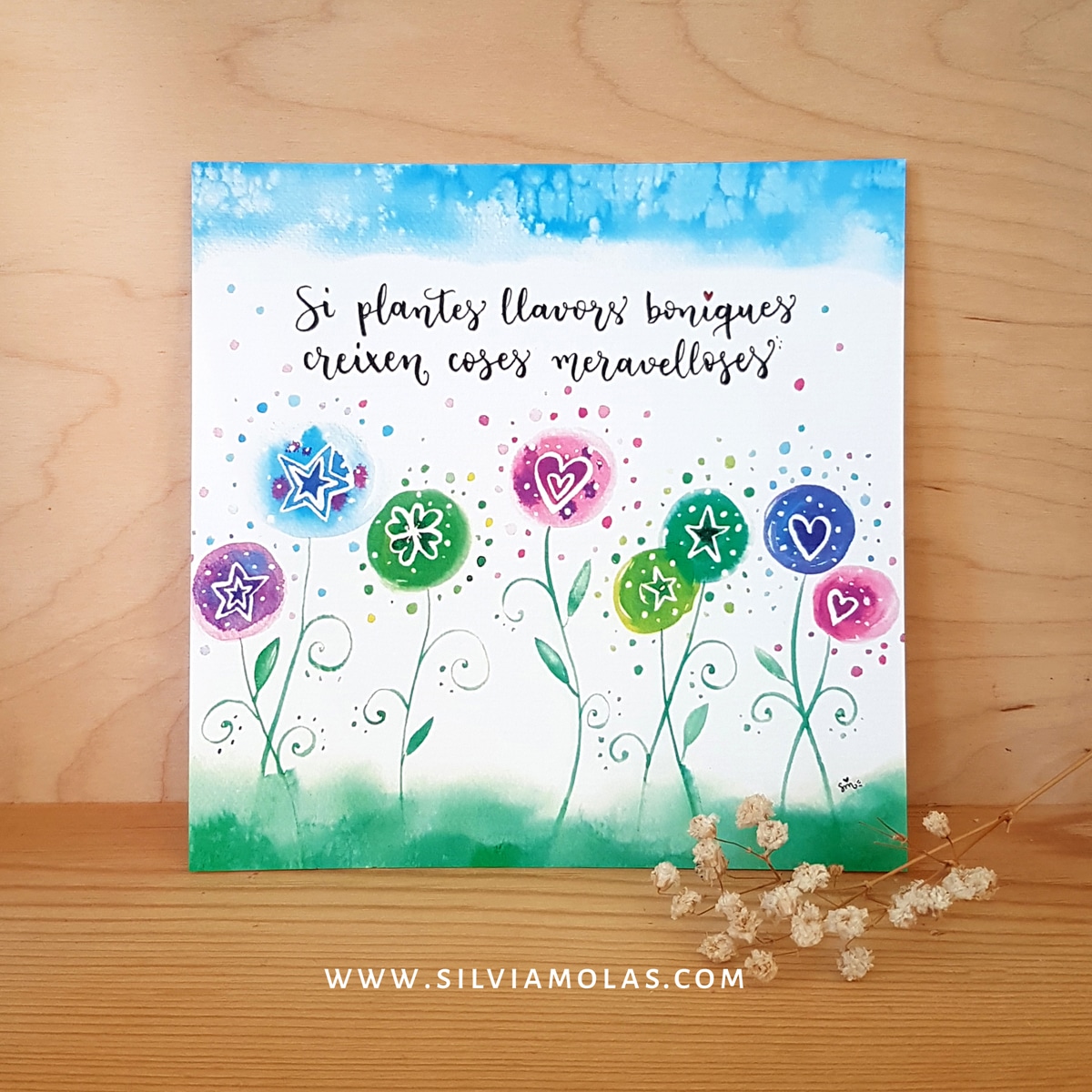 Làmina 14x14 “Si plantes llavors boniques, creixen coses meravelloses”