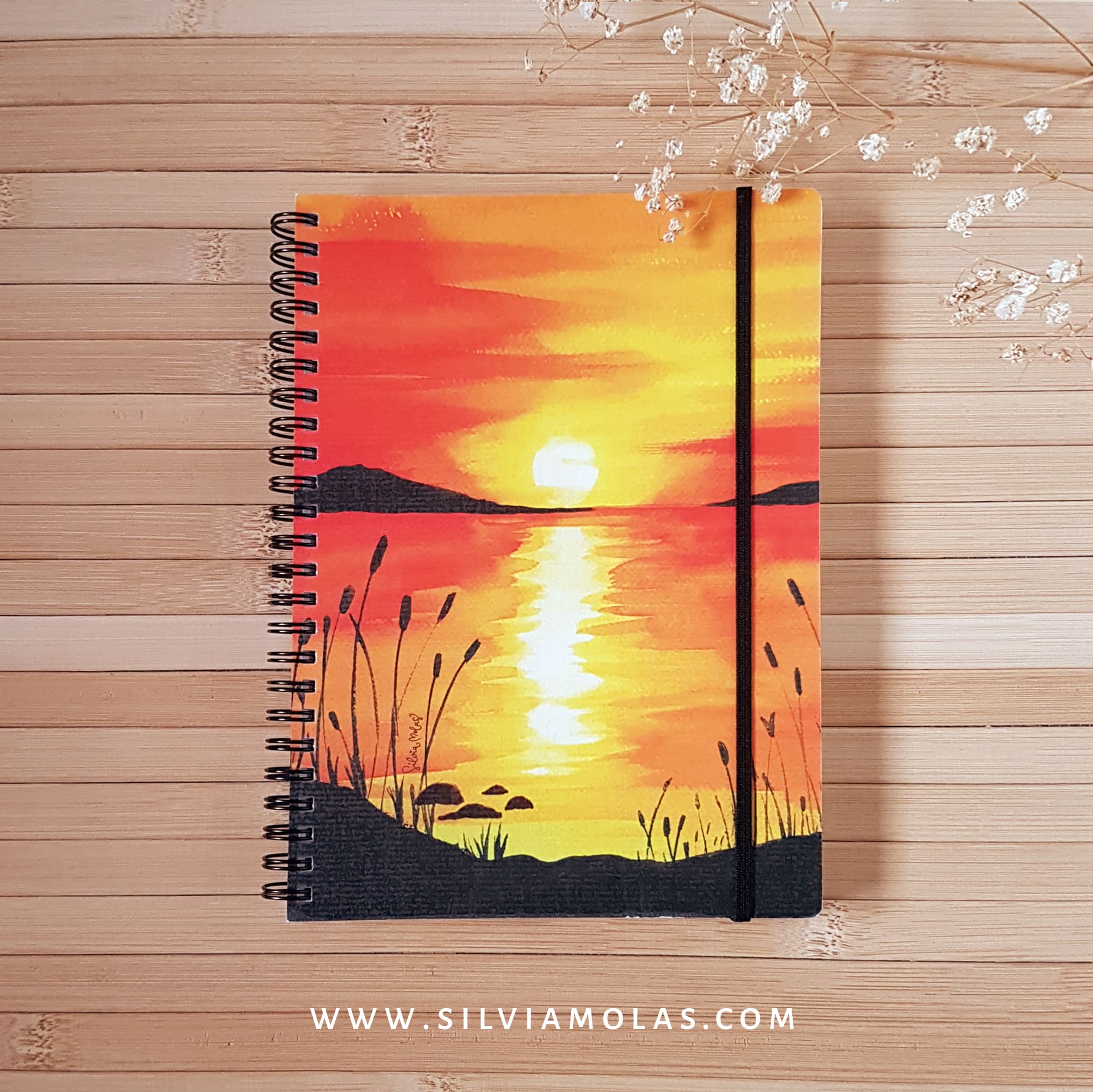 Libreta_A5_PostaSol_Foto2 Llibreta A5 (15x21 cm) “Posta de sol” És hora de brillar.