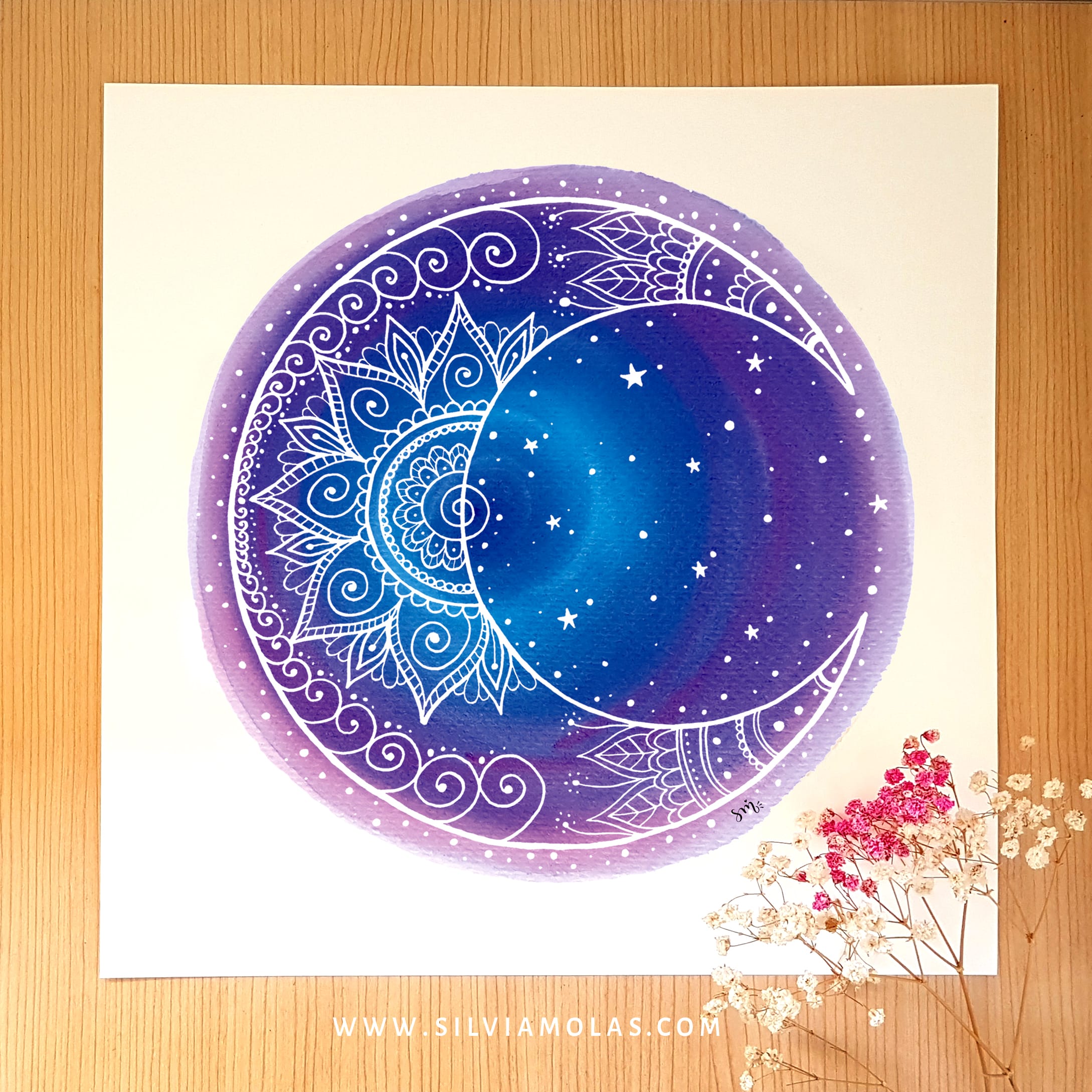 Làmina personalitzada "Mandala Lluna”, 30x30 cm