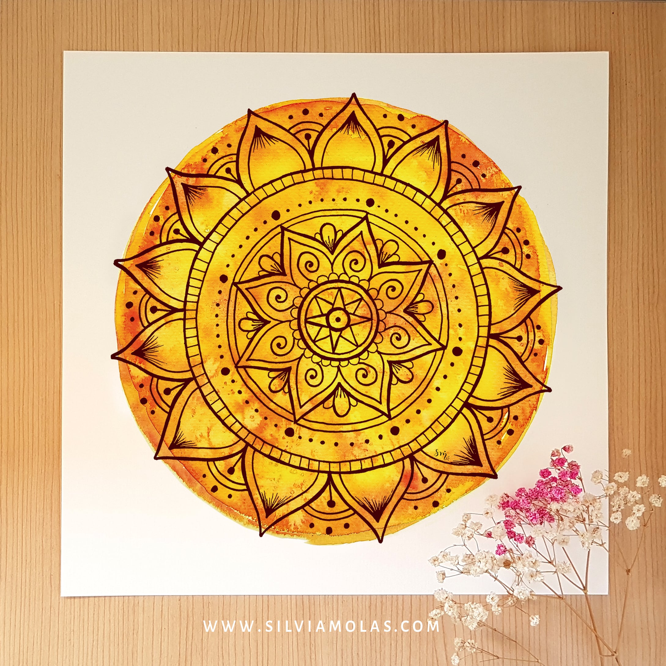 Làmina personalitzada, “Mandala Sol”, 30x30 cm