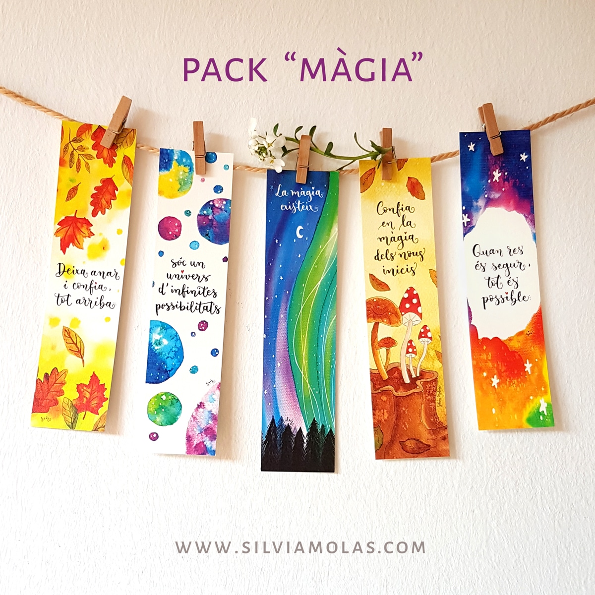 Pack 5 punts de llibre “MÀGIA”