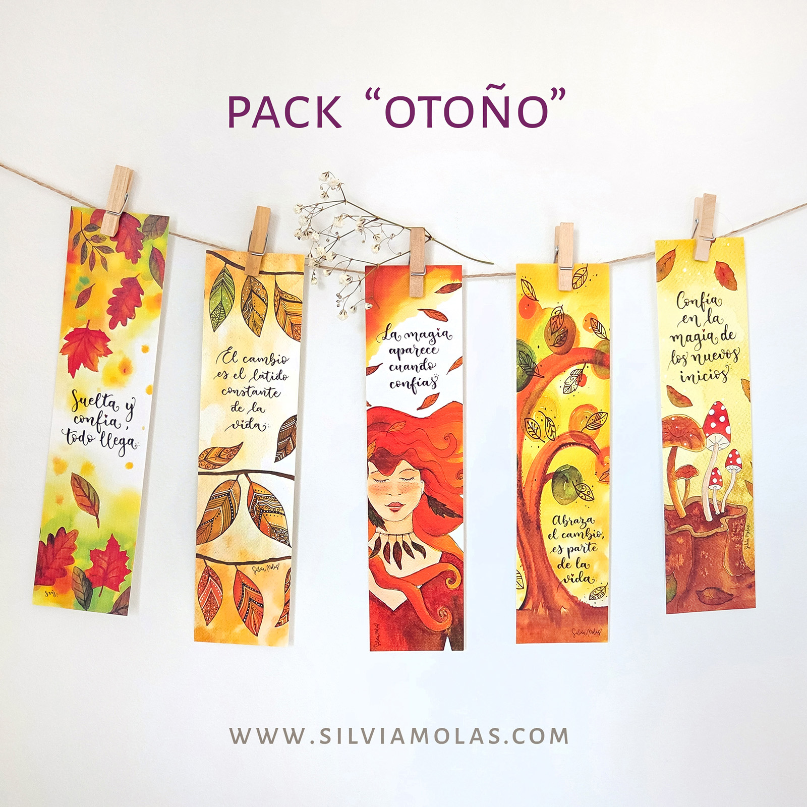 Pack 5 puntos de libro “OTOÑO”