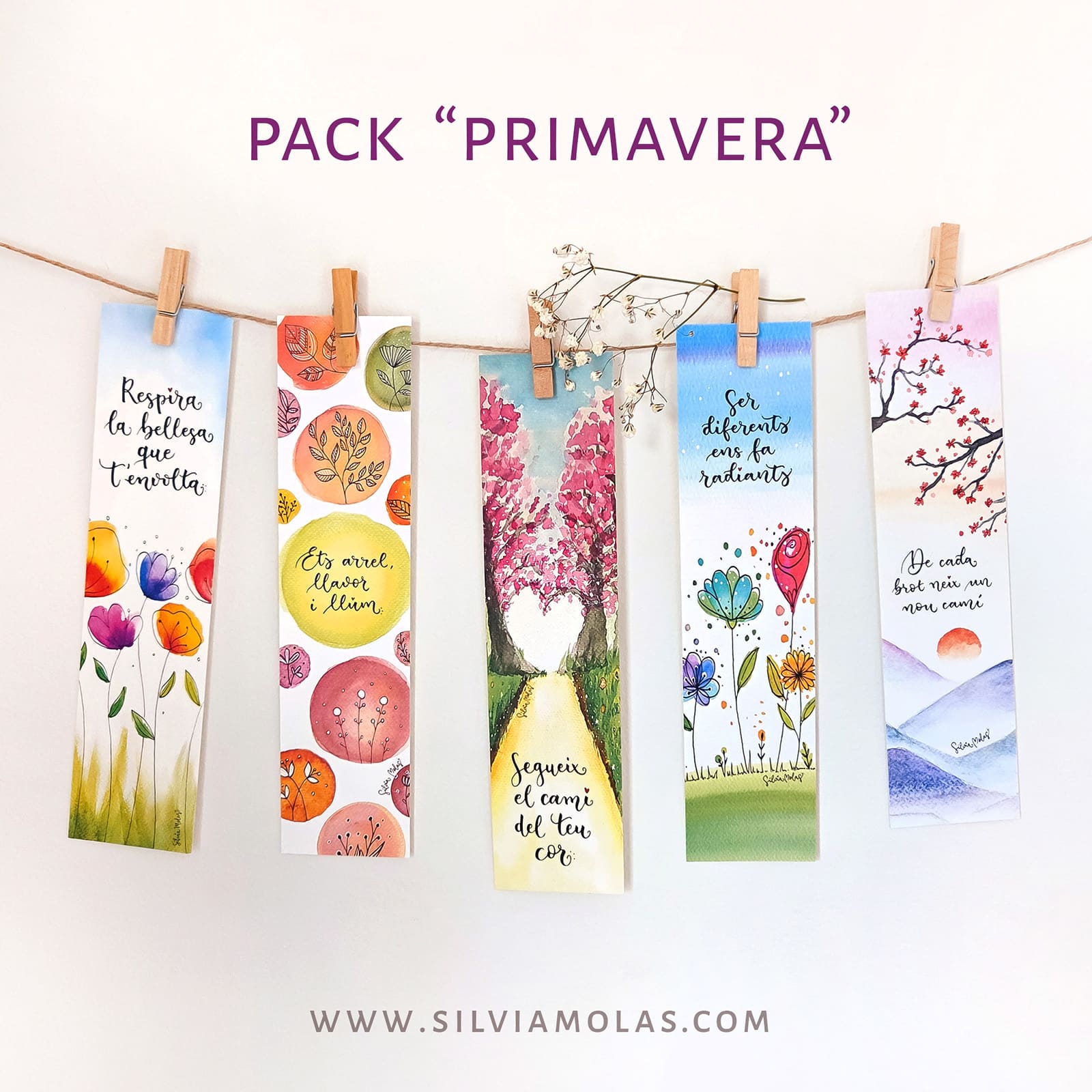 Pack 5 punts de llibre “PRIMAVERA”
