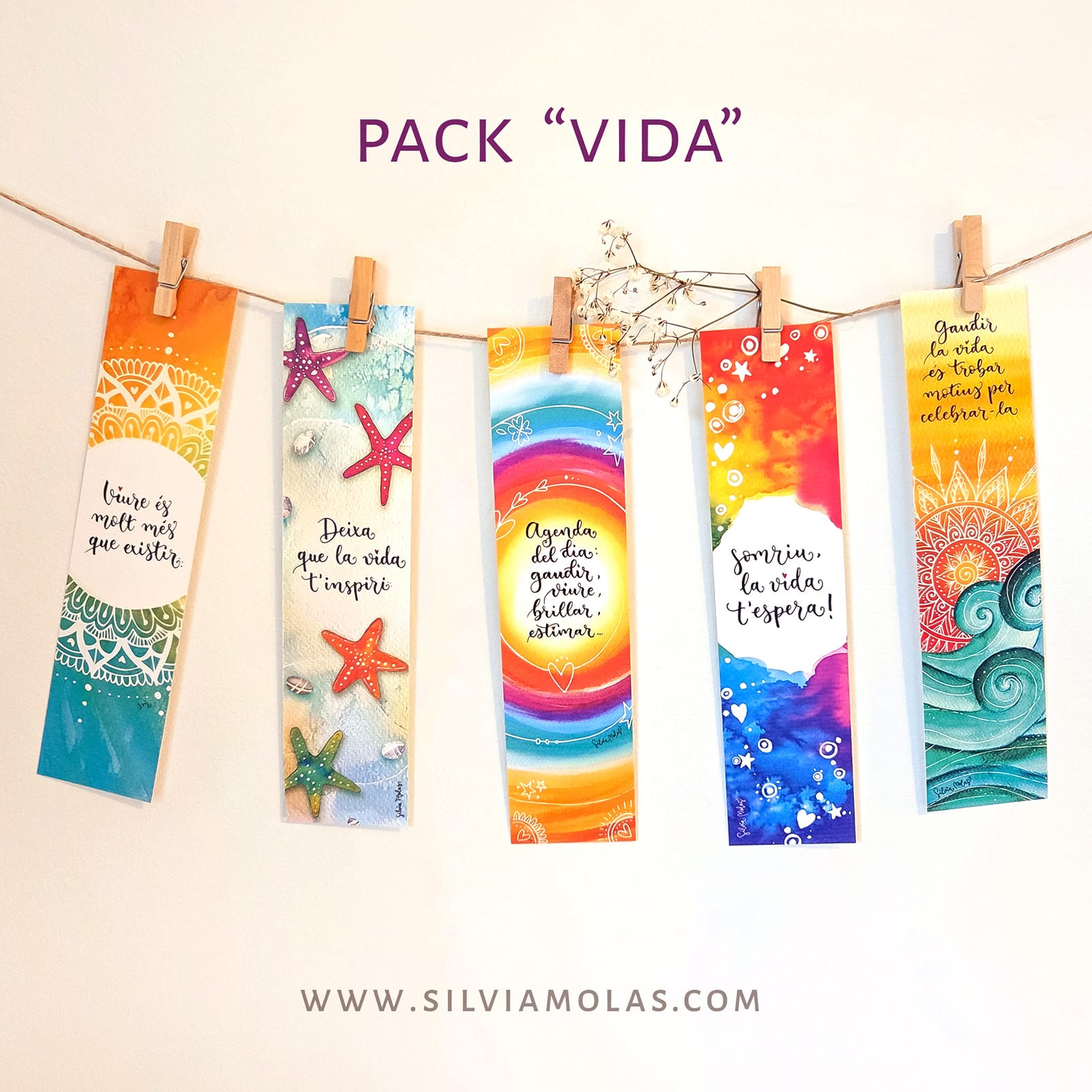 Pack 5 punts de llibre “VIDA”