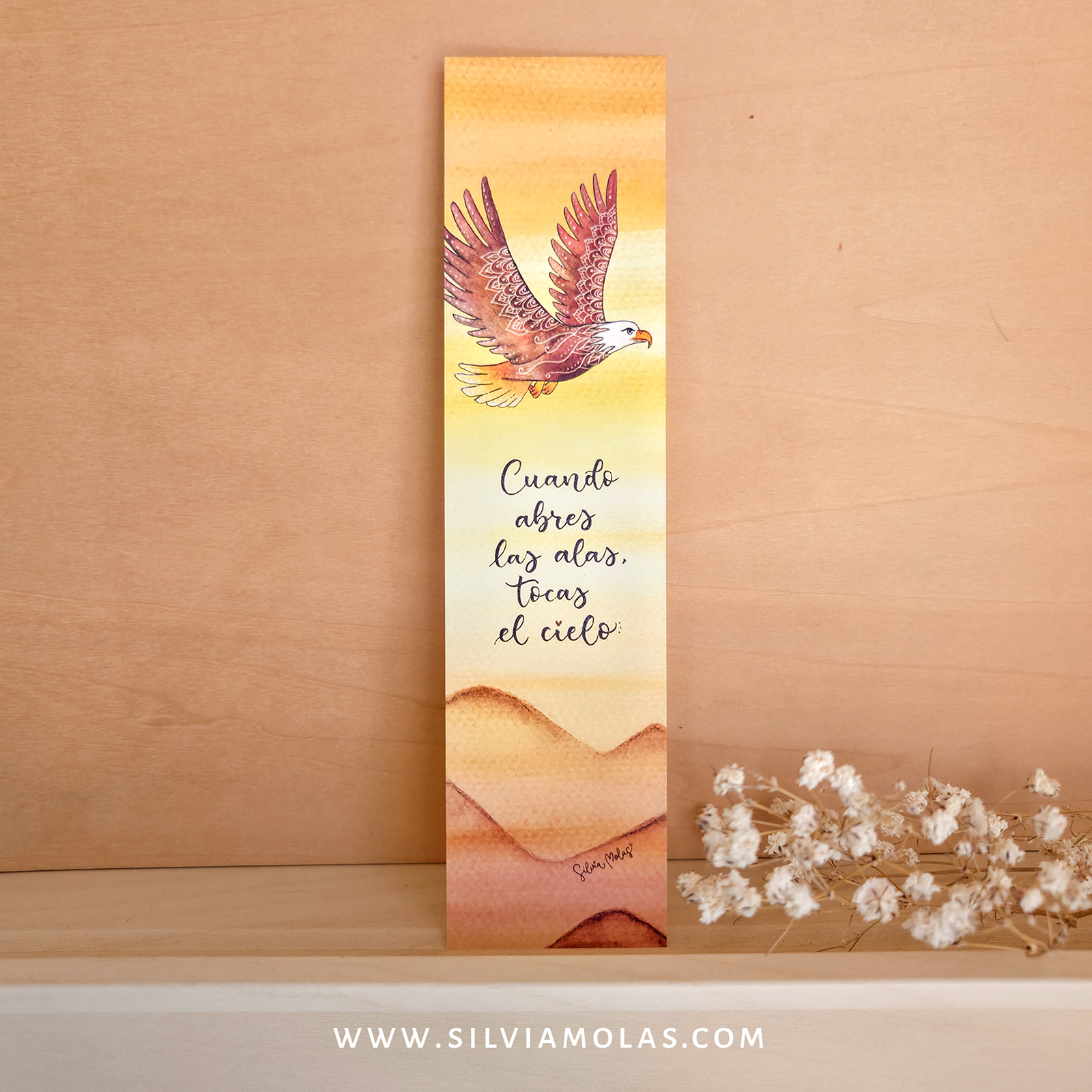 Punto de libro Águila. “Cuando abres las alas, tocas el cielo”.