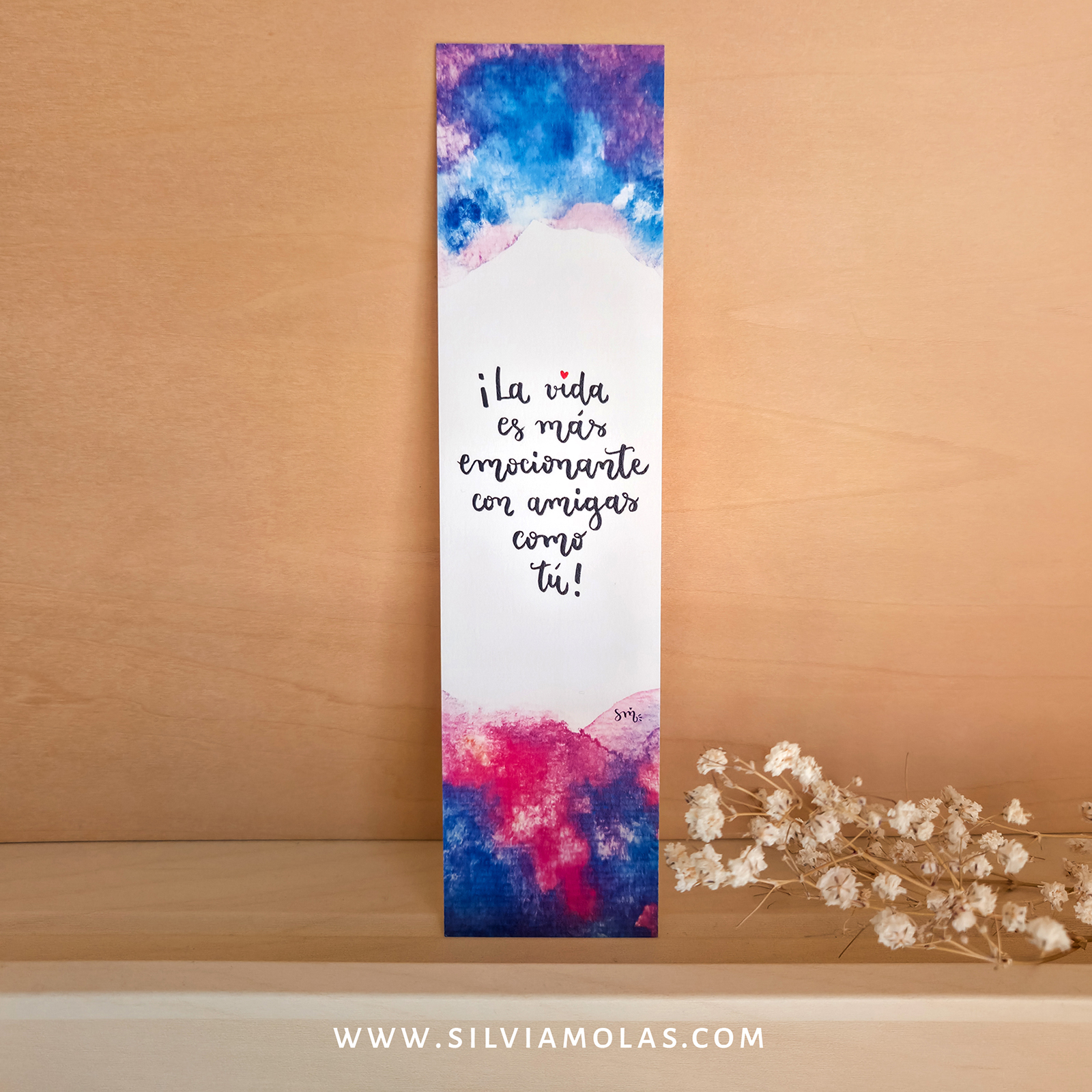 Punto de libro “La vida es más emocionante con amigas como tu”