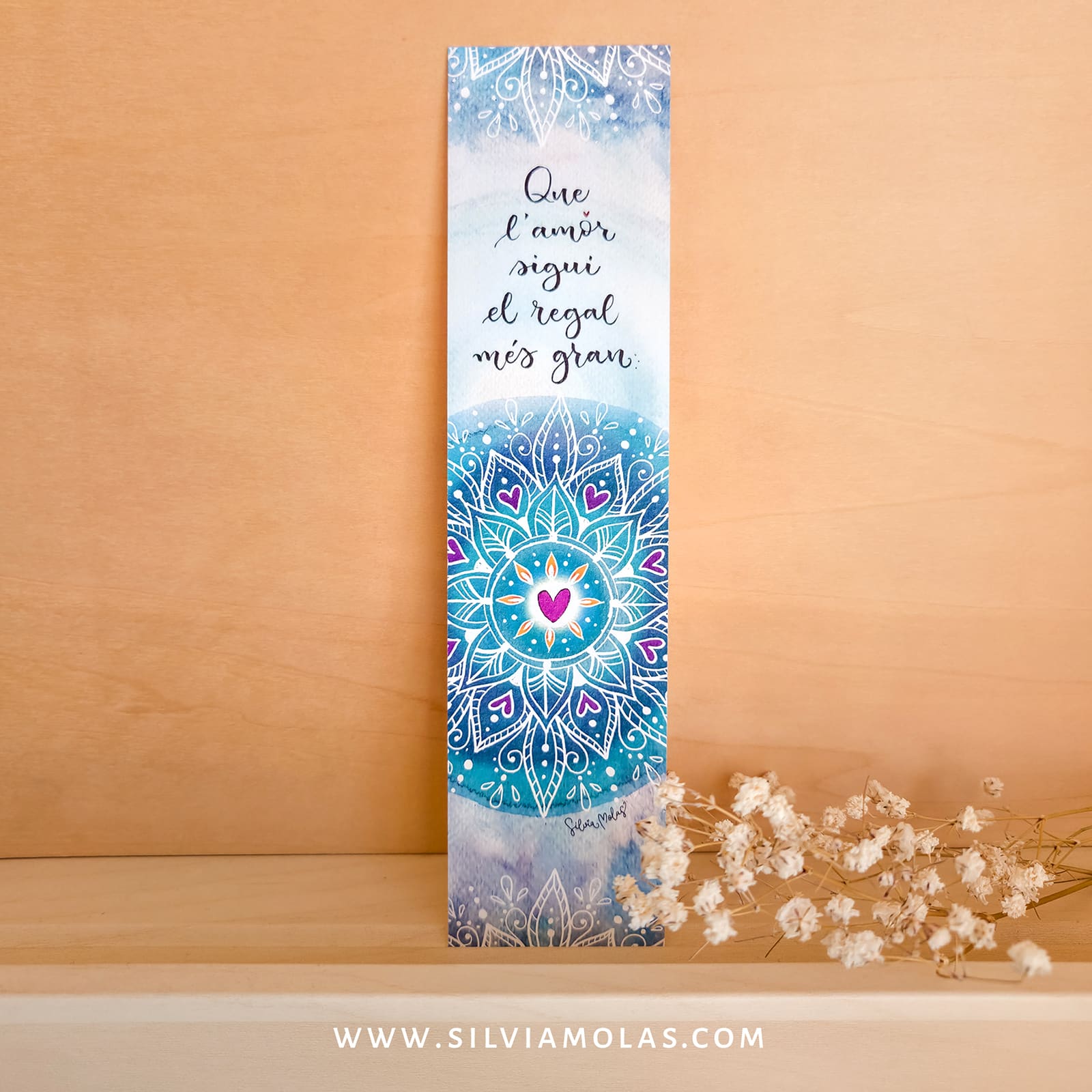 Punt de llibre Mandala cor “Que l’amor sigui el regal més gran”