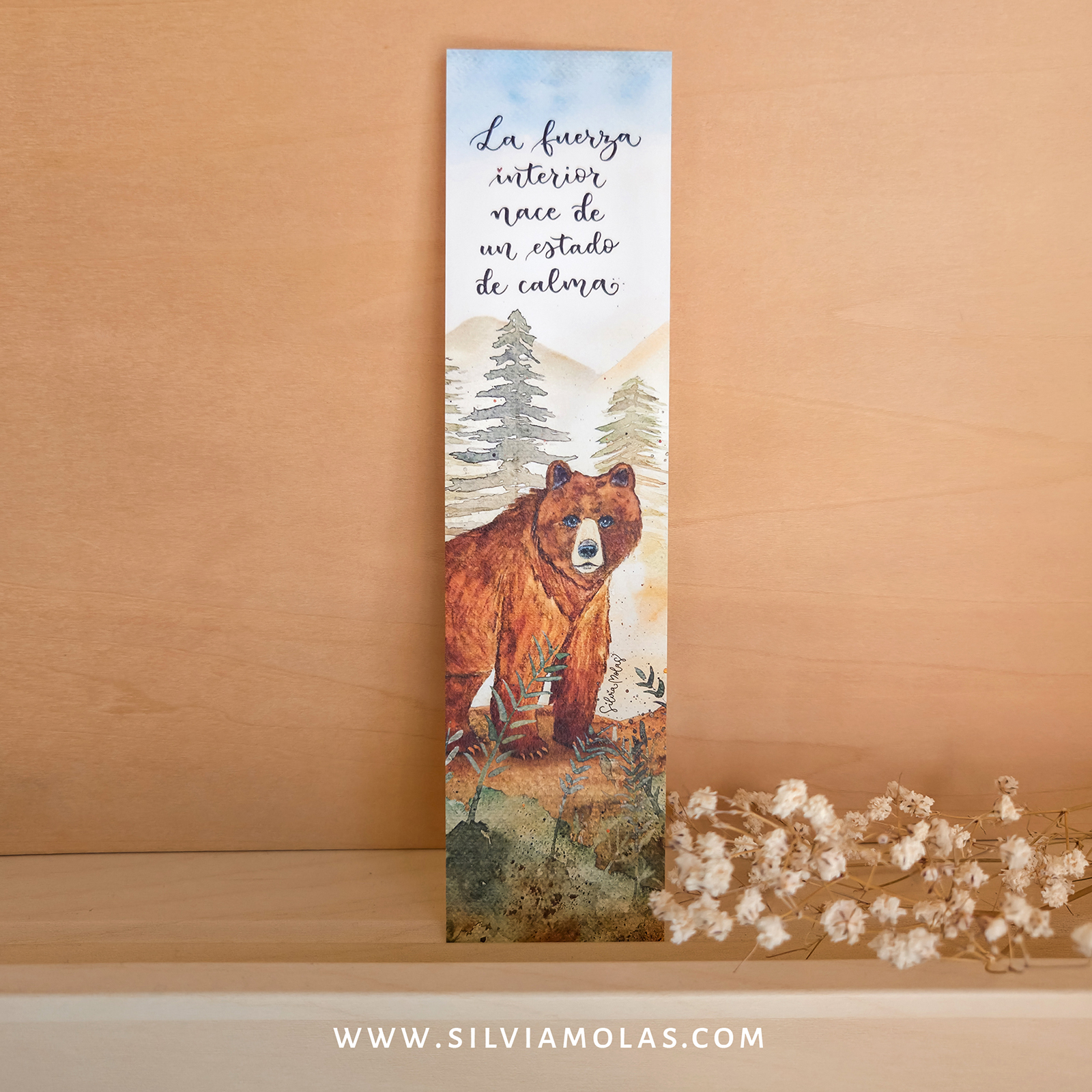 Punto de libro Oso. “La fuerza interior nace de un estado de calma”